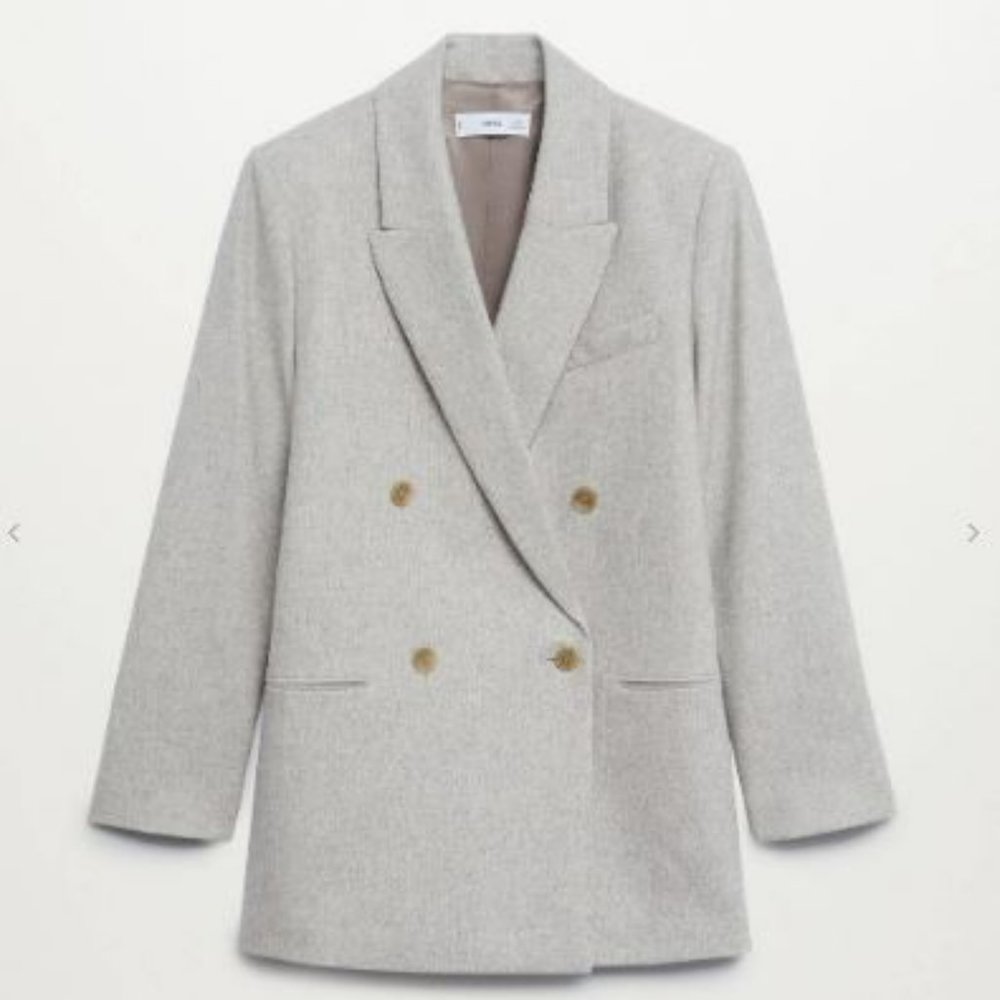 Flecked Wool-Blend Blazer (Mango)